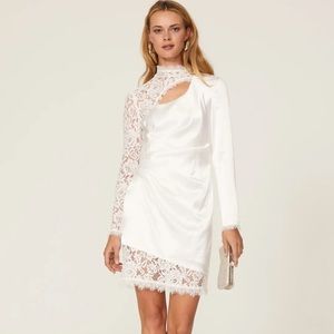 Aidan by Aidan Mattox White Lace Satin Dress size 2